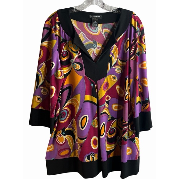 INC International Concepts Tops - INC International Concepts Tunic Blouse Womens 1X Boho V-Neck Office Casual Y2K